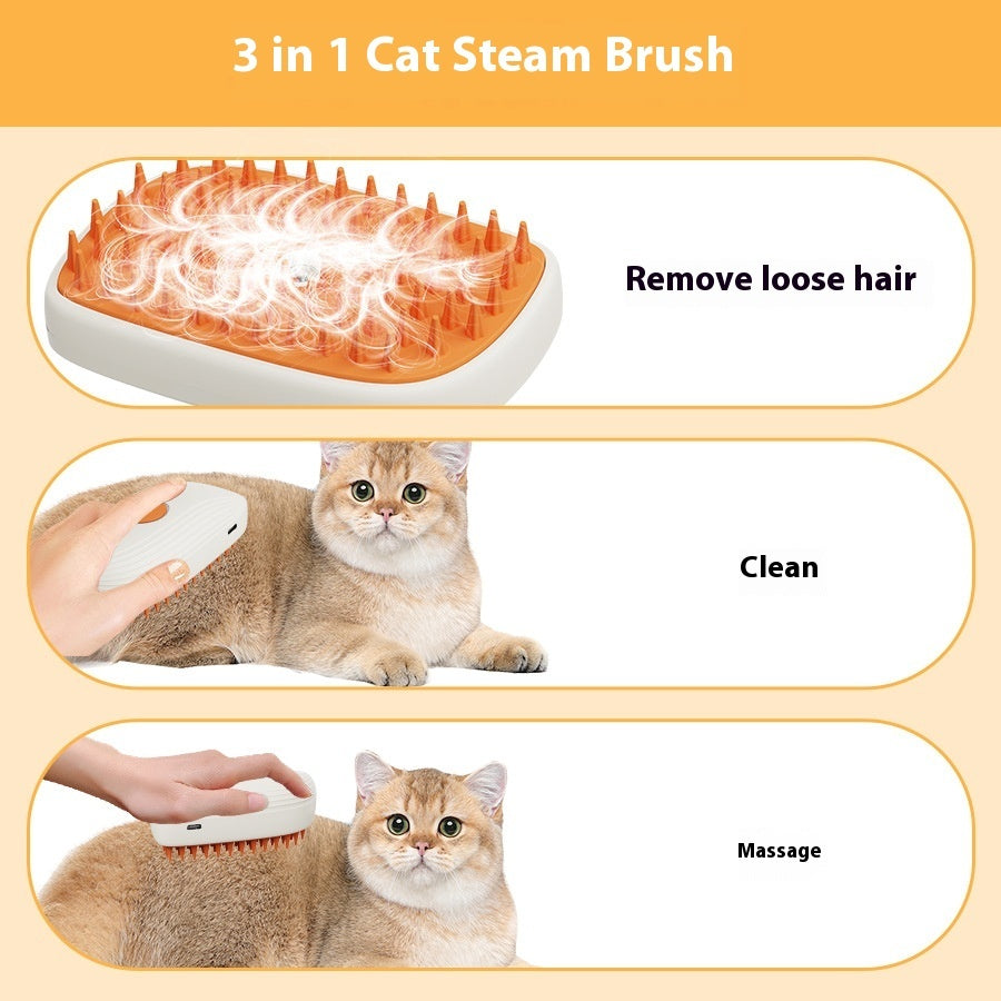Smart Pet Comb – Steam, Spray & Soothing Massage