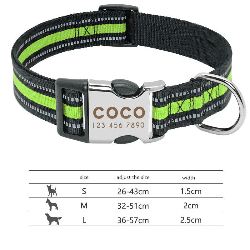 Collar Personalizado para Perros – Ajustable, Reflectivo y con Grabado Gratis