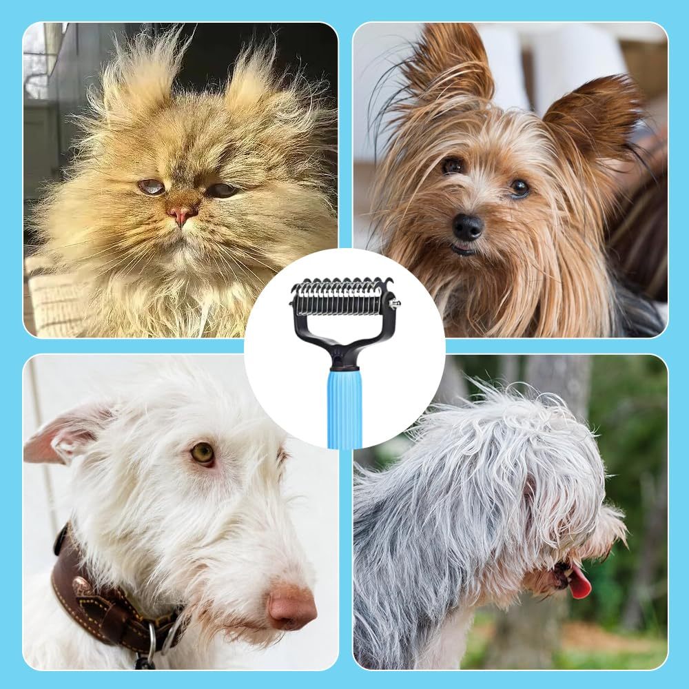 Peine Mejorado para Perros y Gatos – Elimina Pelo Suelto, Enredos y Polvo!