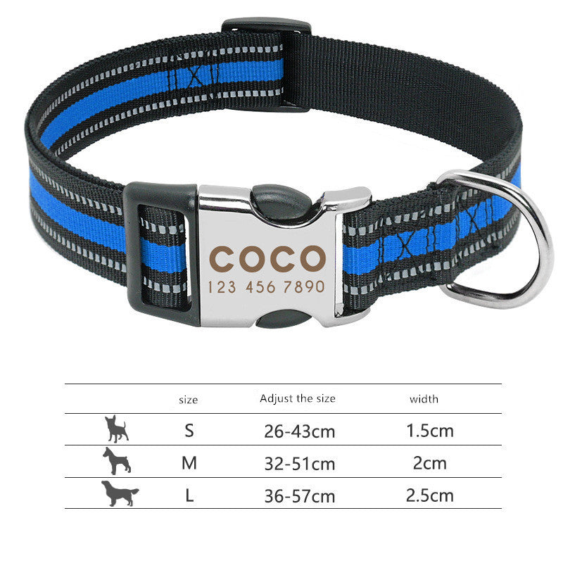 Collar Personalizado para Perros – Ajustable, Reflectivo y con Grabado Gratis