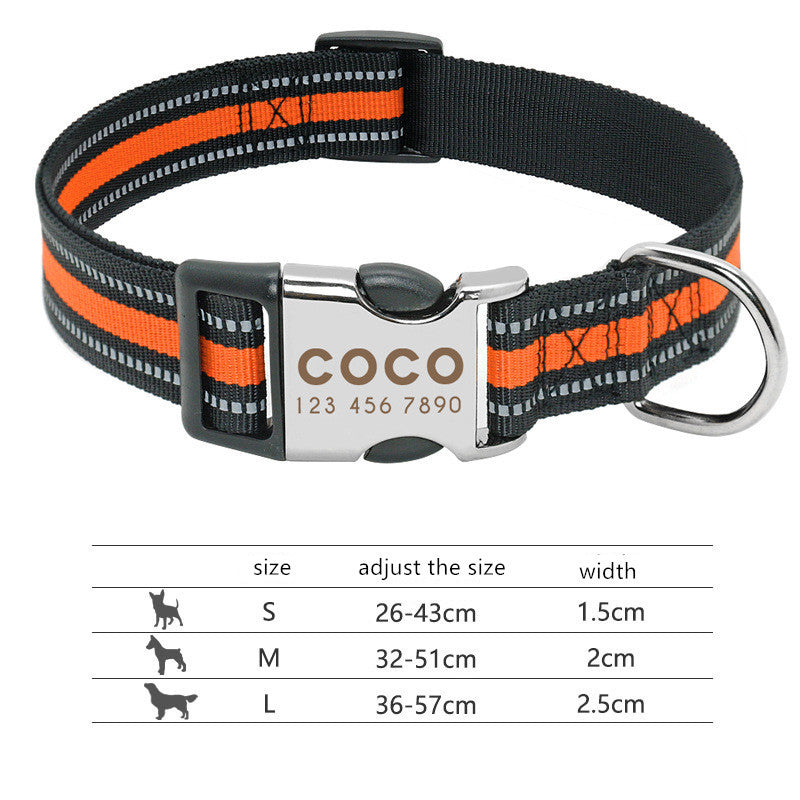 Collar Personalizado para Perros – Ajustable, Reflectivo y con Grabado Gratis