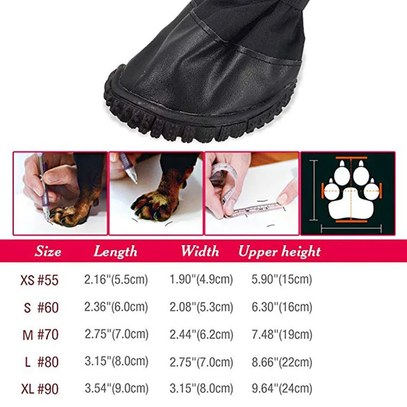 Medium Large Dog Shoes Waterproof Outdoor Winter Boots For Dog Booties Warm Long Non Slip Rain Shoes For Dog Zapatos Para Perro
