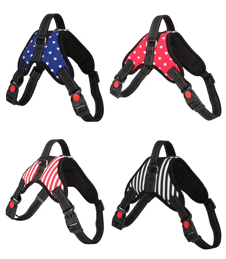 Manufacturer Wholesale Reflective Breathable Multi-design Big Pet Dog Harness