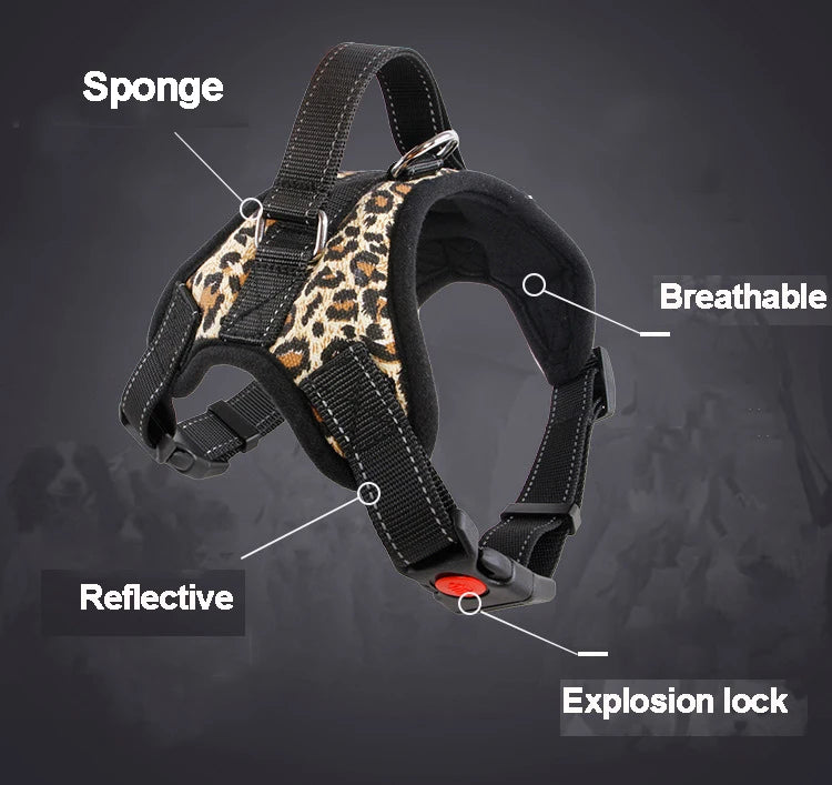 Manufacturer Wholesale Reflective Breathable Multi-design Big Pet Dog Harness