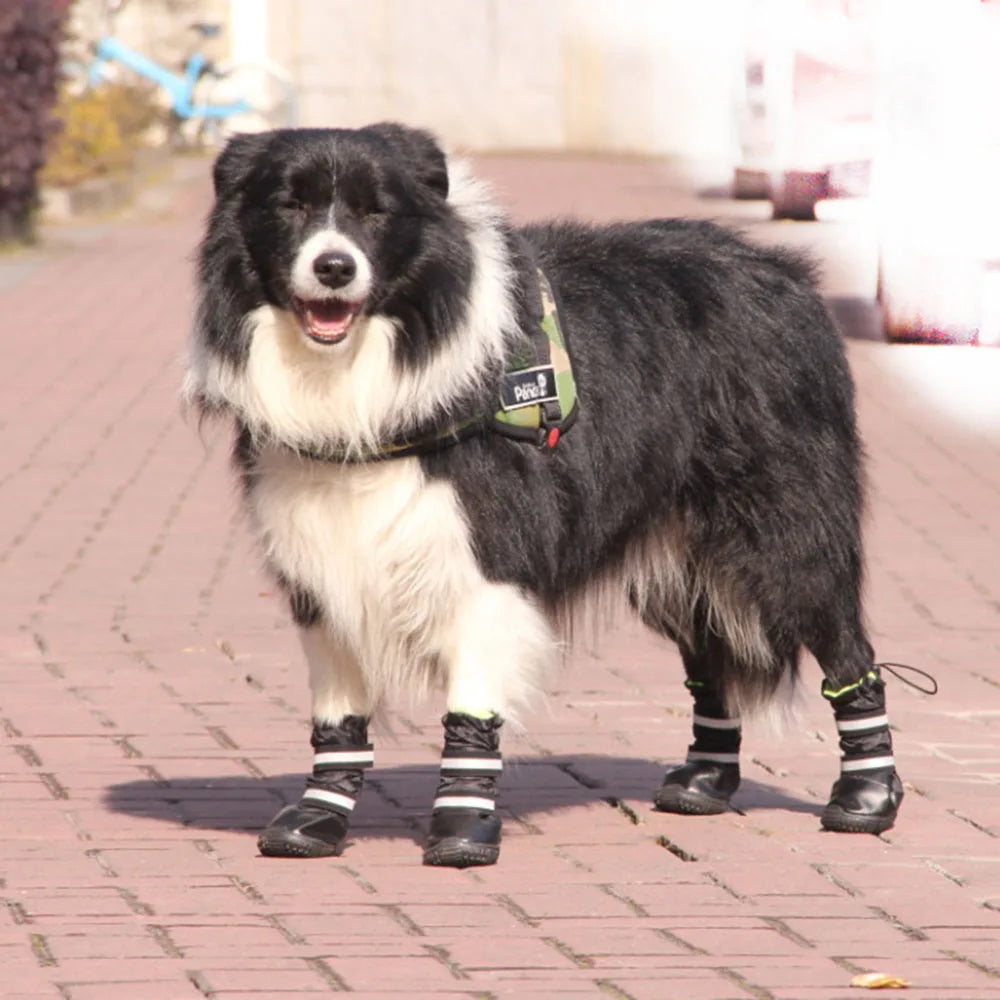 Medium Large Dog Shoes Waterproof Outdoor Winter Boots For Dog Booties Warm Long Non Slip Rain Shoes For Dog Zapatos Para Perro