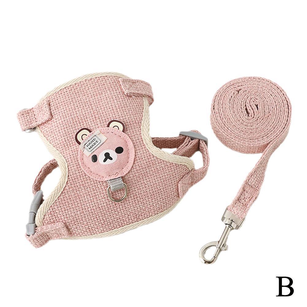 Lovely Small Pet Vest Chest Strap Dog Leash Traction Rope Walking Dog Cat Bunny Vest Harness Poodle Collar Leash Dog Accessories