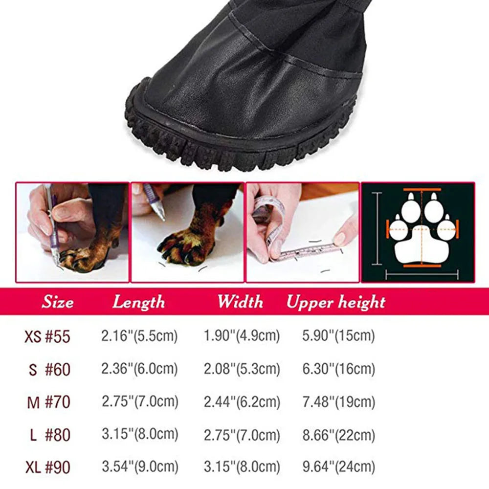 Medium Large Dog Shoes Waterproof Outdoor Winter Boots For Dog Booties Warm Long Non Slip Rain Shoes For Dog Zapatos Para Perro