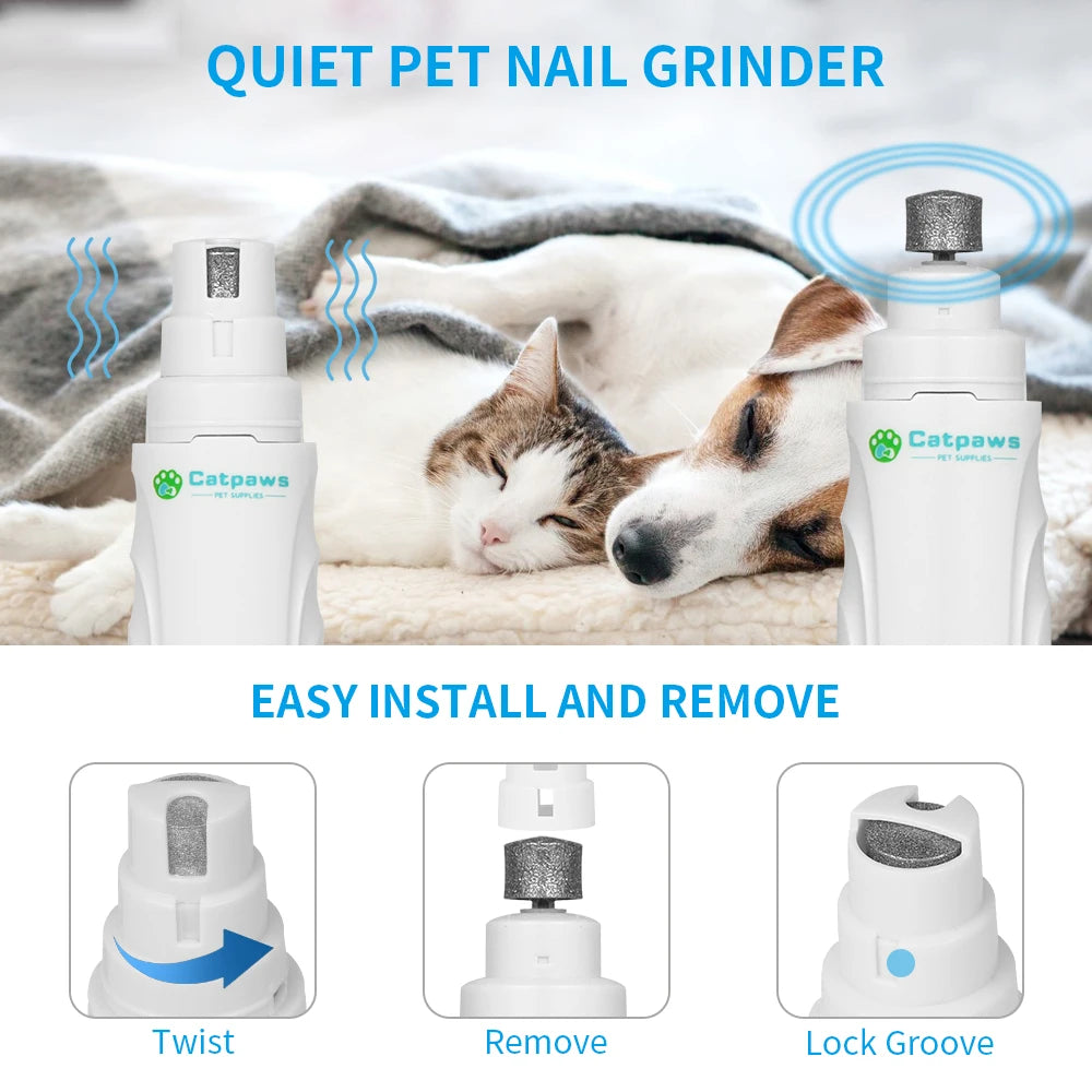 Electric Pet Nail Grinder USB Rechargeable Dog Nail Clippers Elektrische Nail Grinder With Led Light Nail Grooming Trimmer