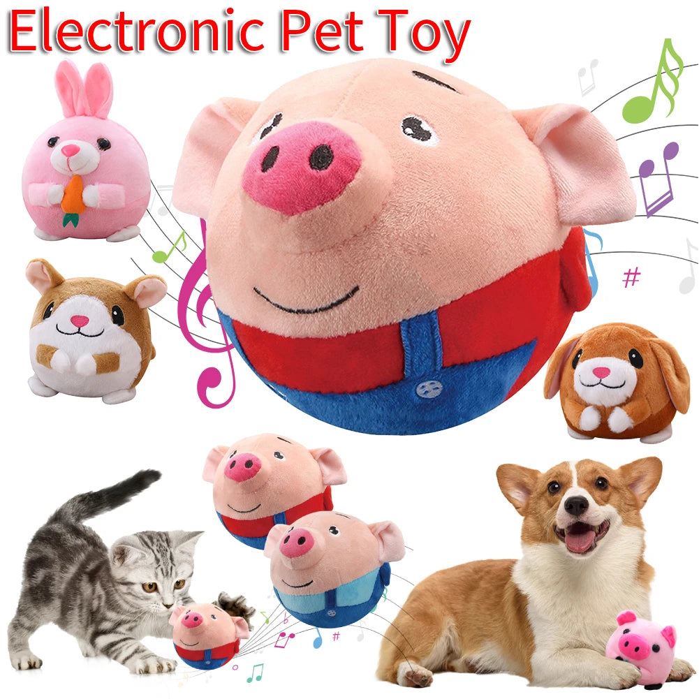 Electronic Pet Dog Toys Music Vibration Bouncing Ball Bite Puppy Ball