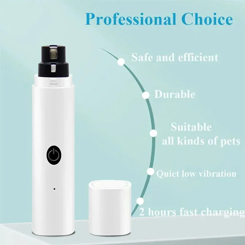 New Electric Dog Nail Clippers Rechargeable USB Charging LED Light Quiet Cat Nail Grinders Pet Paws Nail Grooming Supplies
