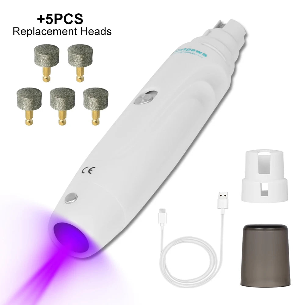 Electric Pet Nail Grinder USB Rechargeable Dog Nail Clippers Elektrische Nail Grinder With Led Light Nail Grooming Trimmer