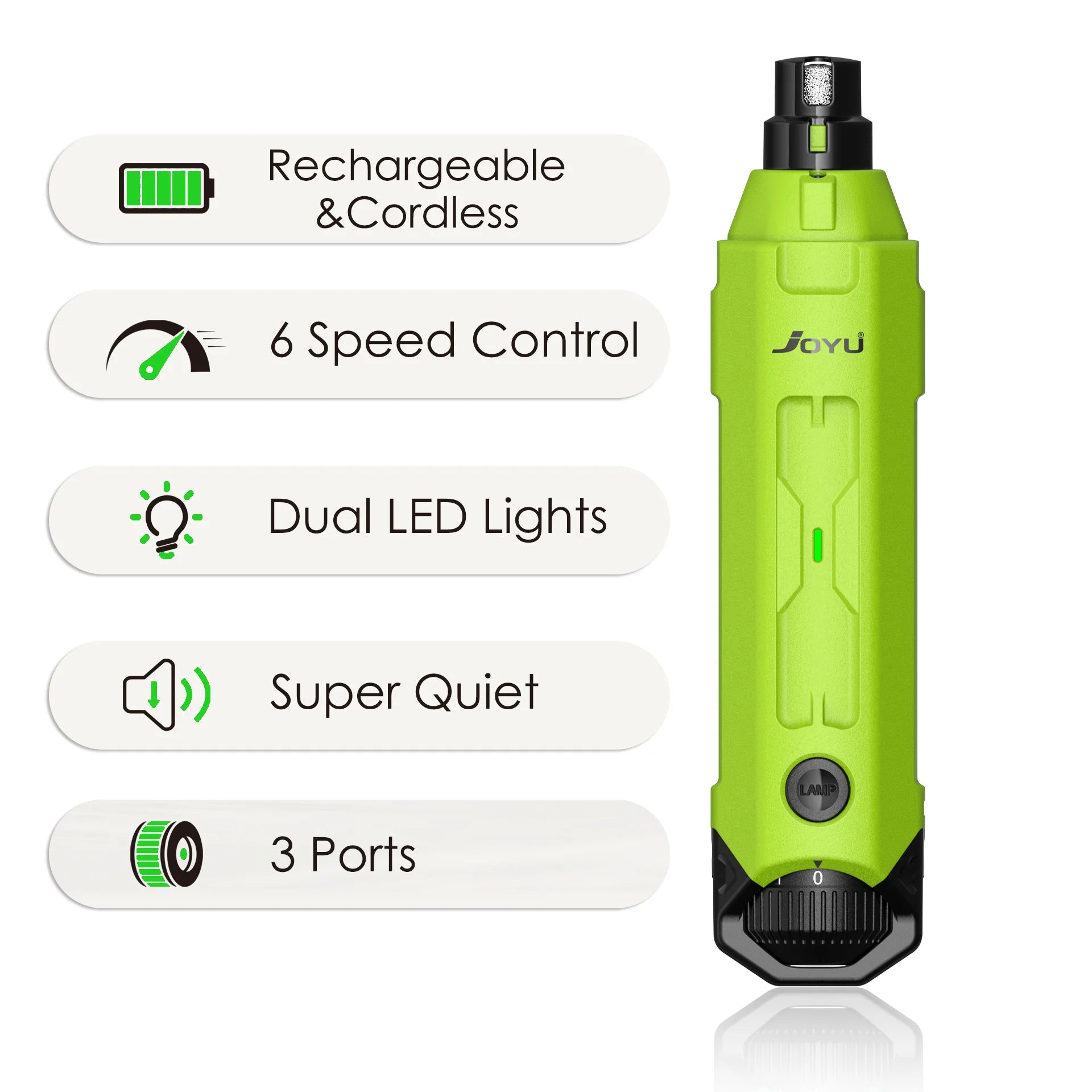 6-Speed Dog Nail Grinder  Enhanced Pet Nail Grinder Super Quiet Rechargeable Electric Dog Nail Trimmer Painless paws grooming