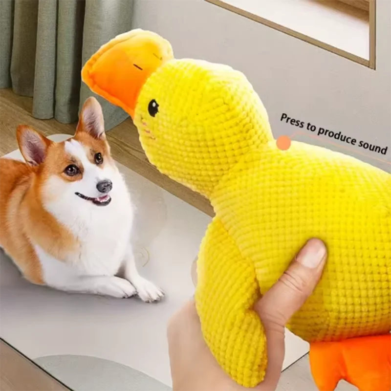 Hot pet Plush Toy Dog Calming Duck Stuffed Duck Toys Chew Toy Durable Squeaky for Puppy Pet Teeth Cleaning Chew Toy Pet Supplie