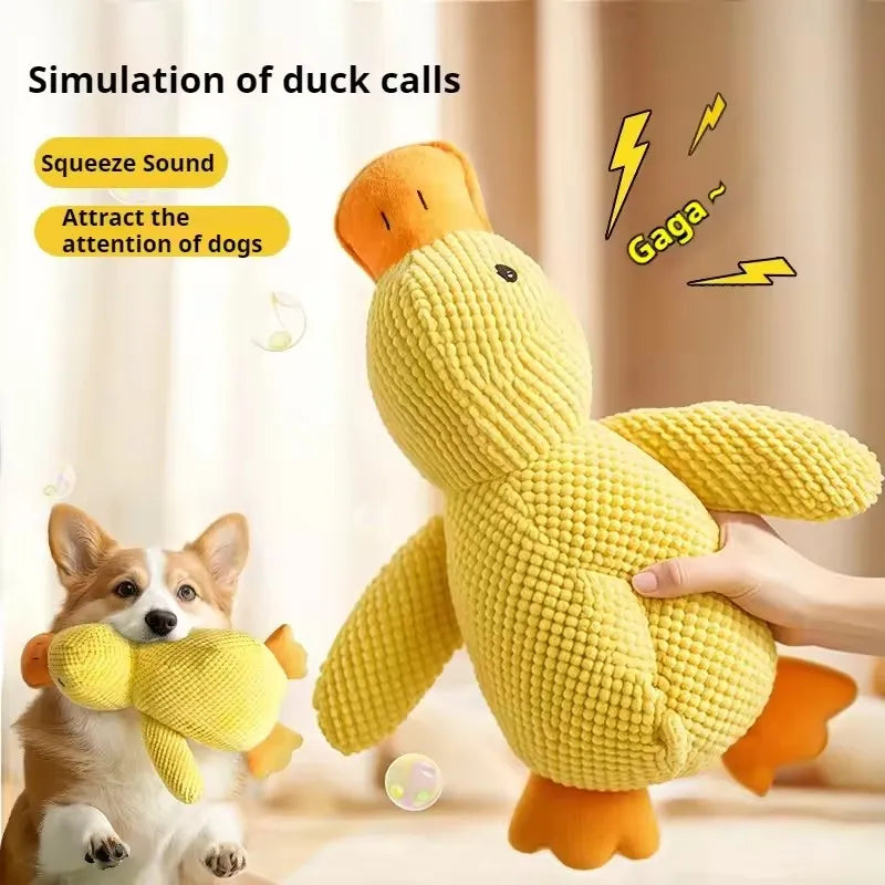 Booteely Dog toy plush companion sleeping duck bite resistant teeth grinding sound relief duck sound toy