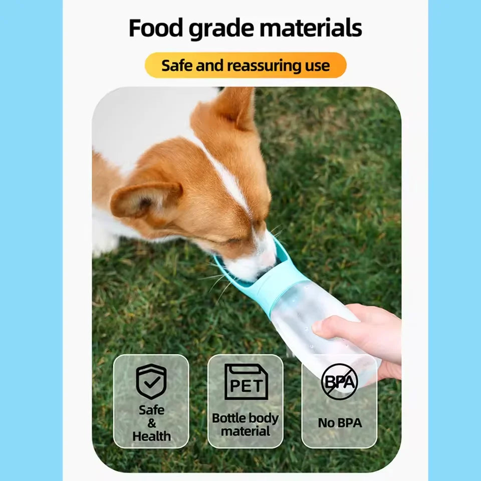 300ml/500ml portable pet water bottle suitable for small and medium-sized dogs and cats outdoor travel dog portable drinking cup