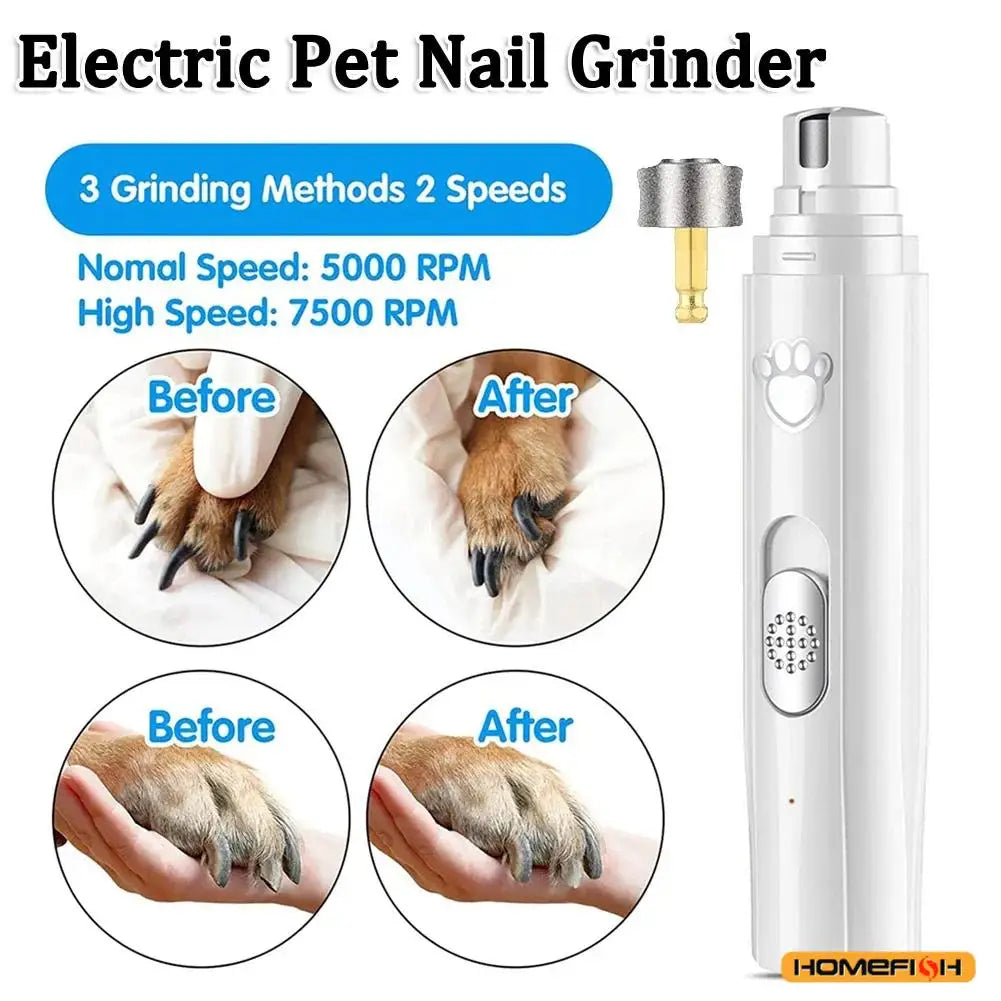 Electric Dog Nail Grinder Pet Nail Clipper USB Rechargeable Pet Nail Trimmers Painless with Polisher Wheel for Small/Large Pets