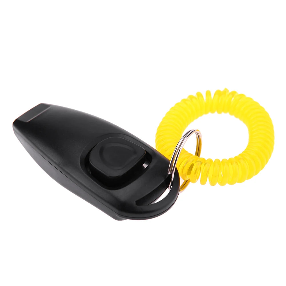 Dog Training Clicker Pet Cat Plastic Dogs Click Trainer Aid Tools Adjustable Wrist Strap Sound Key Chain Dog Trainer