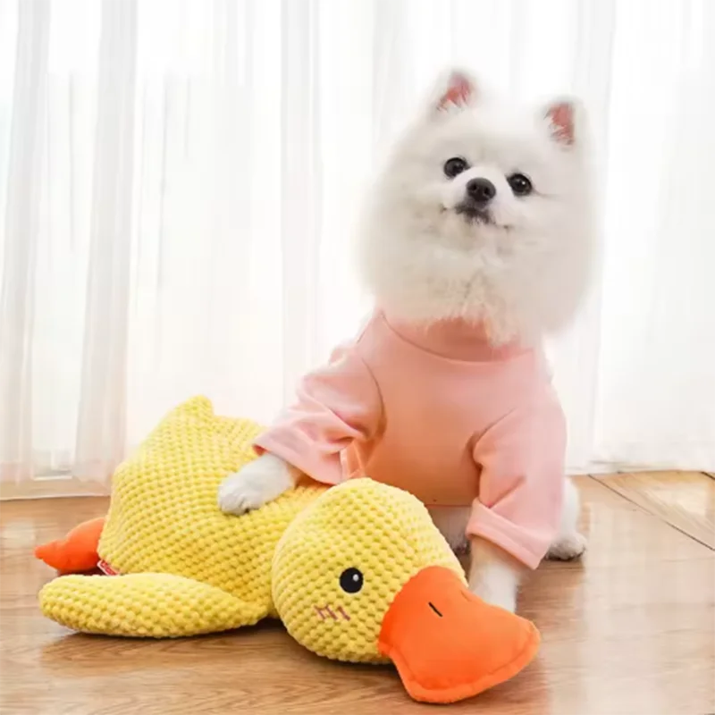Hot pet Plush Toy Dog Calming Duck Stuffed Duck Toys Chew Toy Durable Squeaky for Puppy Pet Teeth Cleaning Chew Toy Pet Supplie