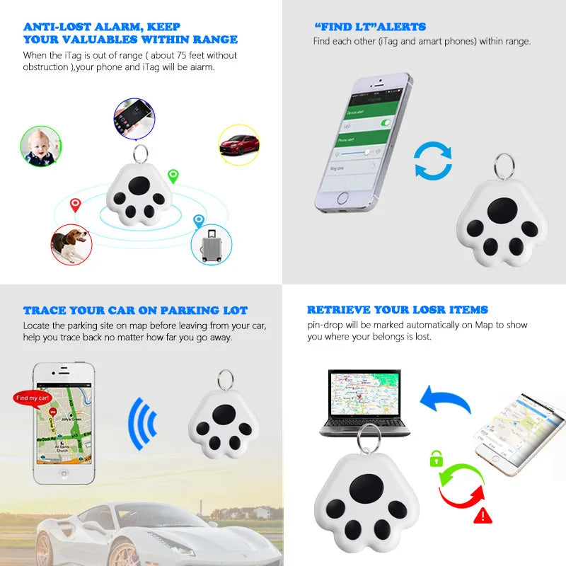 Pet Dog Cat Children's Intelligent Anti Loss Device Bluetooth 5.0 Mobile Phone Two-way Alarm Car Wallet Keychain Accessories