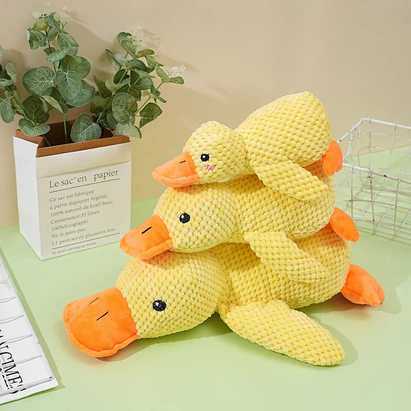 Booteely Dog toy plush companion sleeping duck bite resistant teeth grinding sound relief duck sound toy