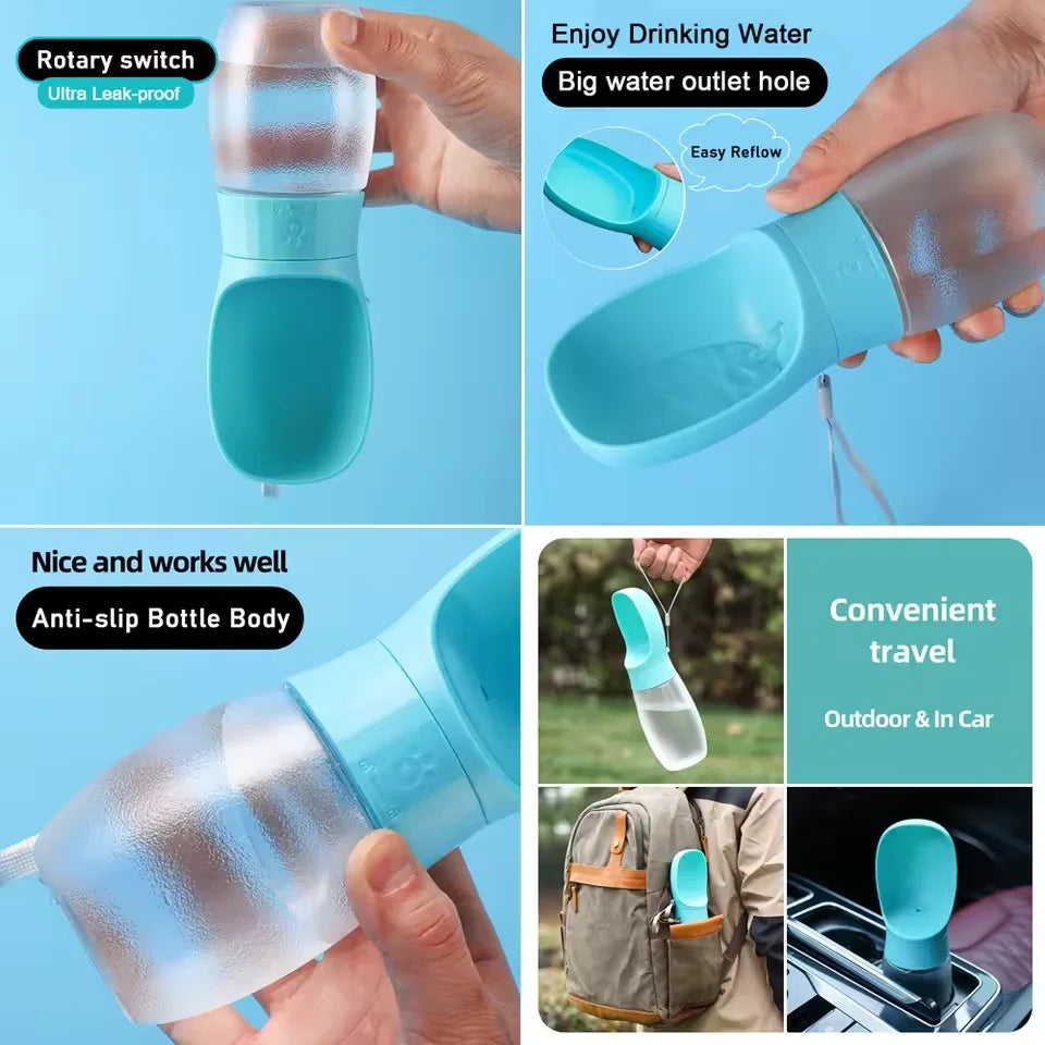 300ml/500ml portable pet water bottle suitable for small and medium-sized dogs and cats outdoor travel dog portable drinking cup