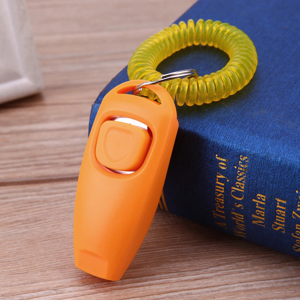 Dog Training Clicker Pet Cat Plastic Dogs Click Trainer Aid Tools Adjustable Wrist Strap Sound Key Chain Dog Trainer