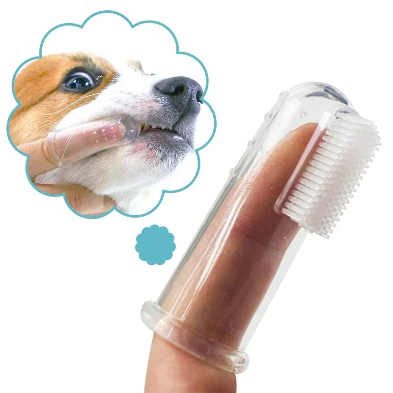 Cepillo Dental de Silicona para Perros y Gatos – Limpieza Suave con el Dedo