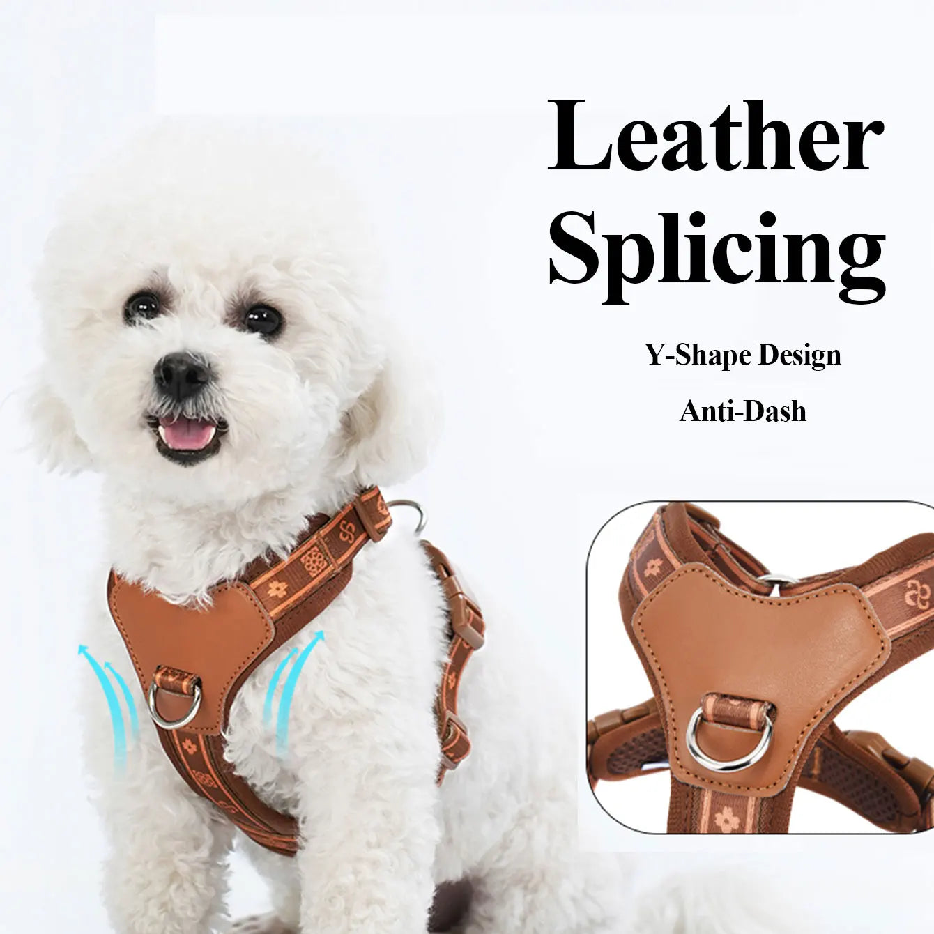 HP521-1--Classics Pet Dog Harness, Adjust with Durable Webbing, Anti-Deformation Alloy Ring, 4 Points Adjustable.