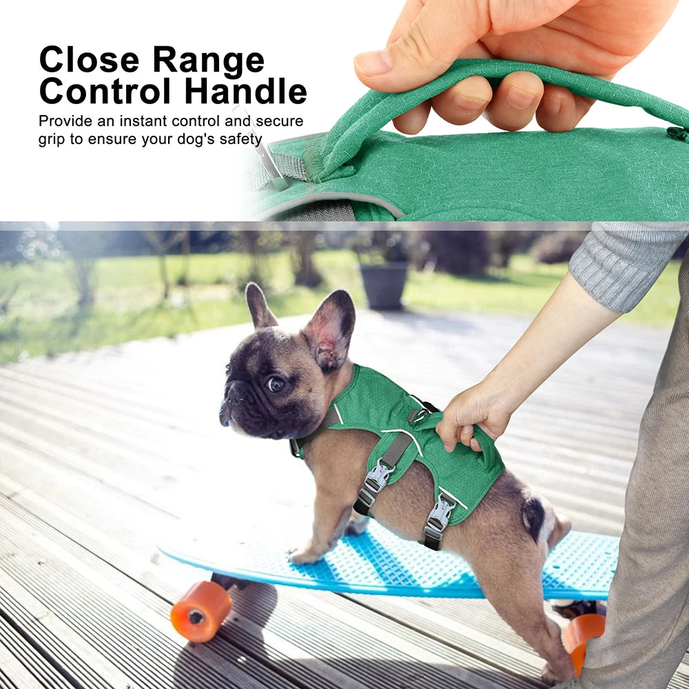 Escape Proof Nylon Dog Harness Reflective Dog Harnesses Durable Pet Vest With Handle Adjustable for Small Medium Large Dogs Pug