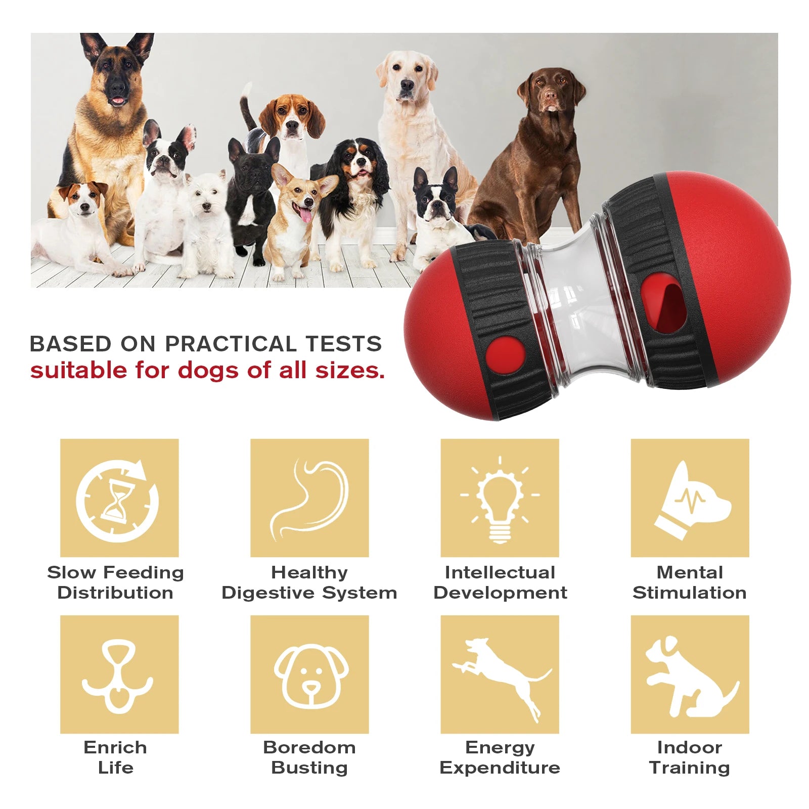 Treat Enrichment Pet Toys Slow Feeder Ball Food Dispensing Puppy Toy for Small Medium Dogs Irregular Rolling Design Dog Toys