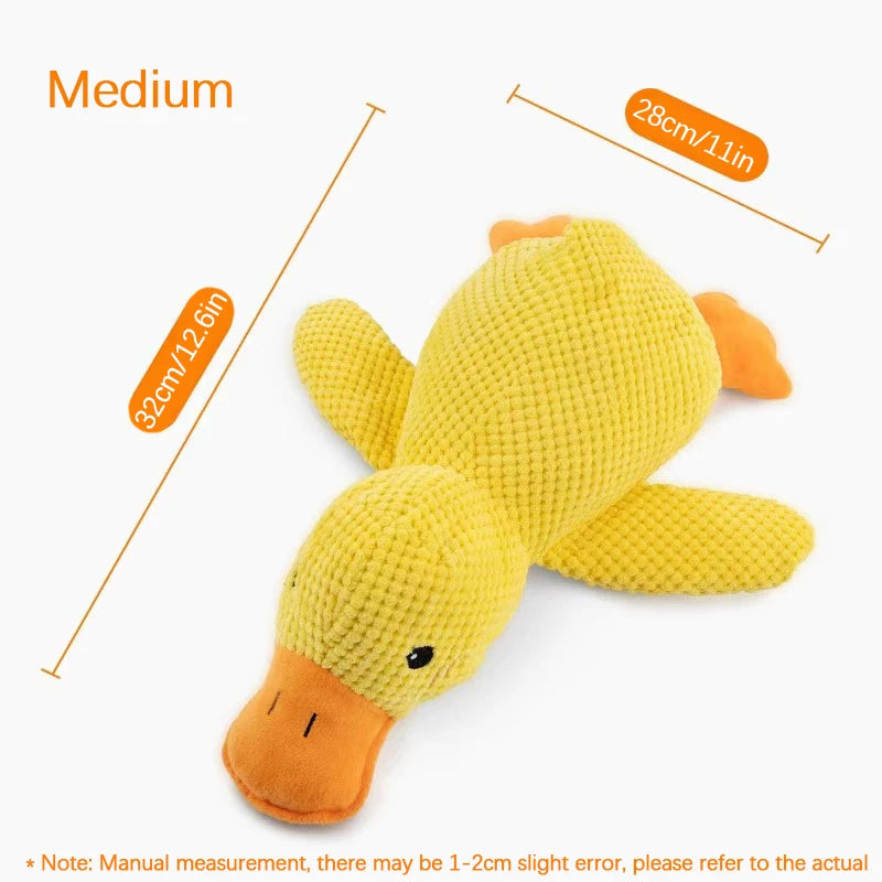 Booteely Dog toy plush companion sleeping duck bite resistant teeth grinding sound relief duck sound toy