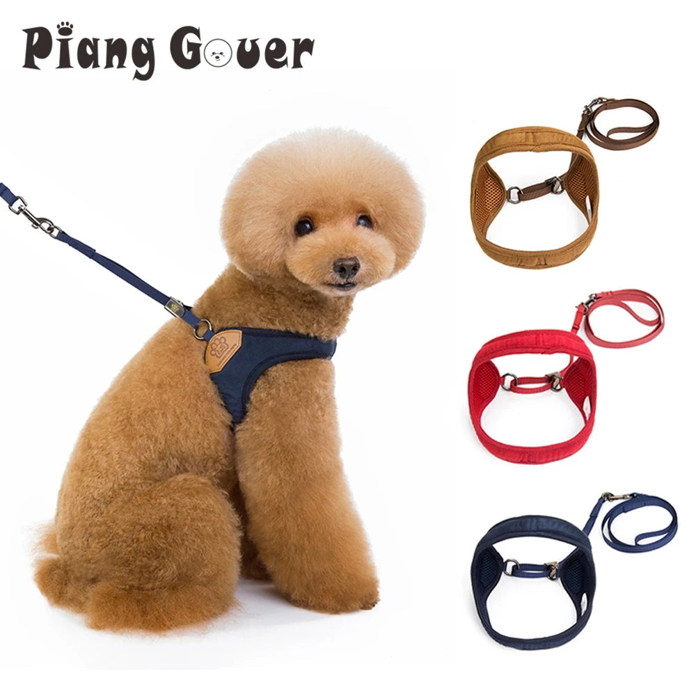 Small Dog Vest Harness Leash Set Pet Chest Strap Walking Medium Dog Harness