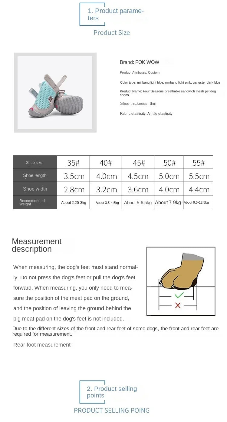 Spring/summer Dog Shoes Breathable Soft Pet Boots Yorkshire Terrier Pomeranian Puppy Shoes Dogs Accessories Zapatos Para Perro