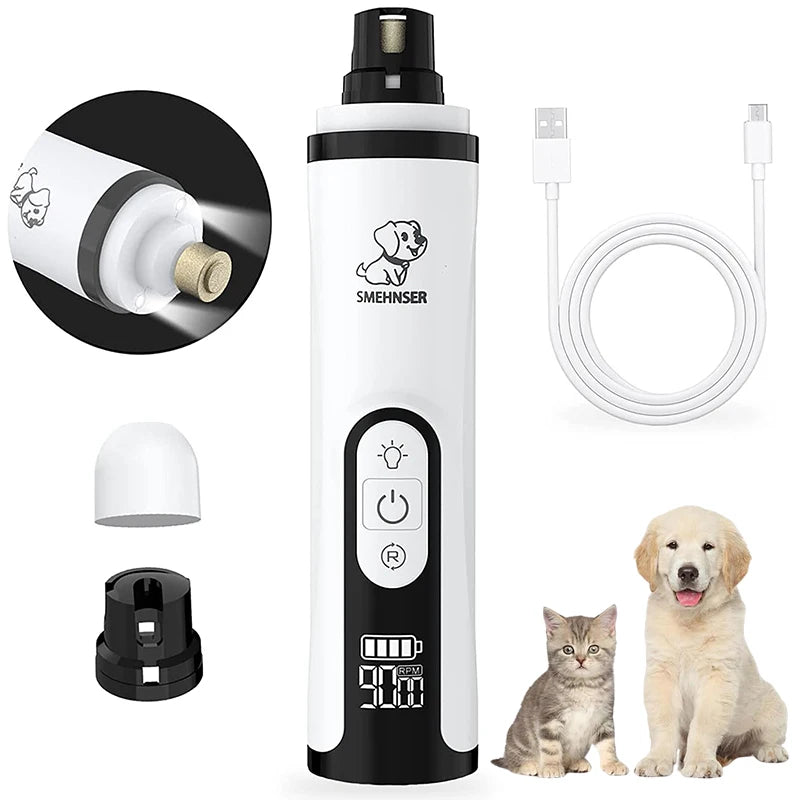Electric Dog Nail Clippers for Dog Nail Grinders Rechargeable USB Charging Pet Quiet Cat Paws Nail Grooming Trimmer Tools