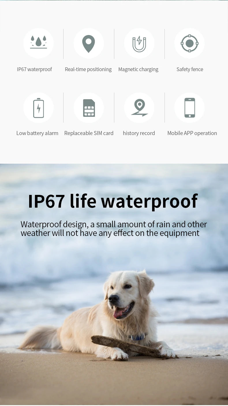 With Gps Tracker Pet Collar Waterproof Anti-Lost Dog Collar For Dogs Cats Outdoor Long Standby Footprint Tracking Locator Items