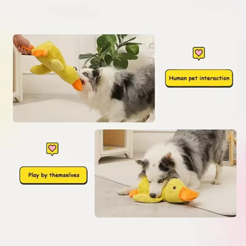 Hot pet Plush Toy Dog Calming Duck Stuffed Duck Toys Chew Toy Durable Squeaky for Puppy Pet Teeth Cleaning Chew Toy Pet Supplie