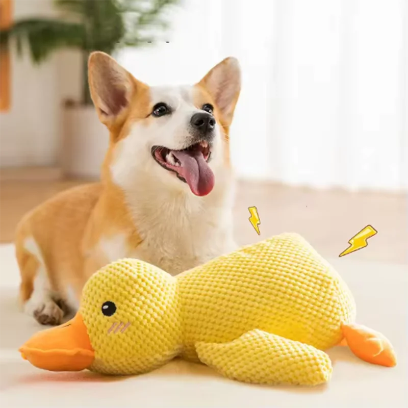 Hot pet Plush Toy Dog Calming Duck Stuffed Duck Toys Chew Toy Durable Squeaky for Puppy Pet Teeth Cleaning Chew Toy Pet Supplie
