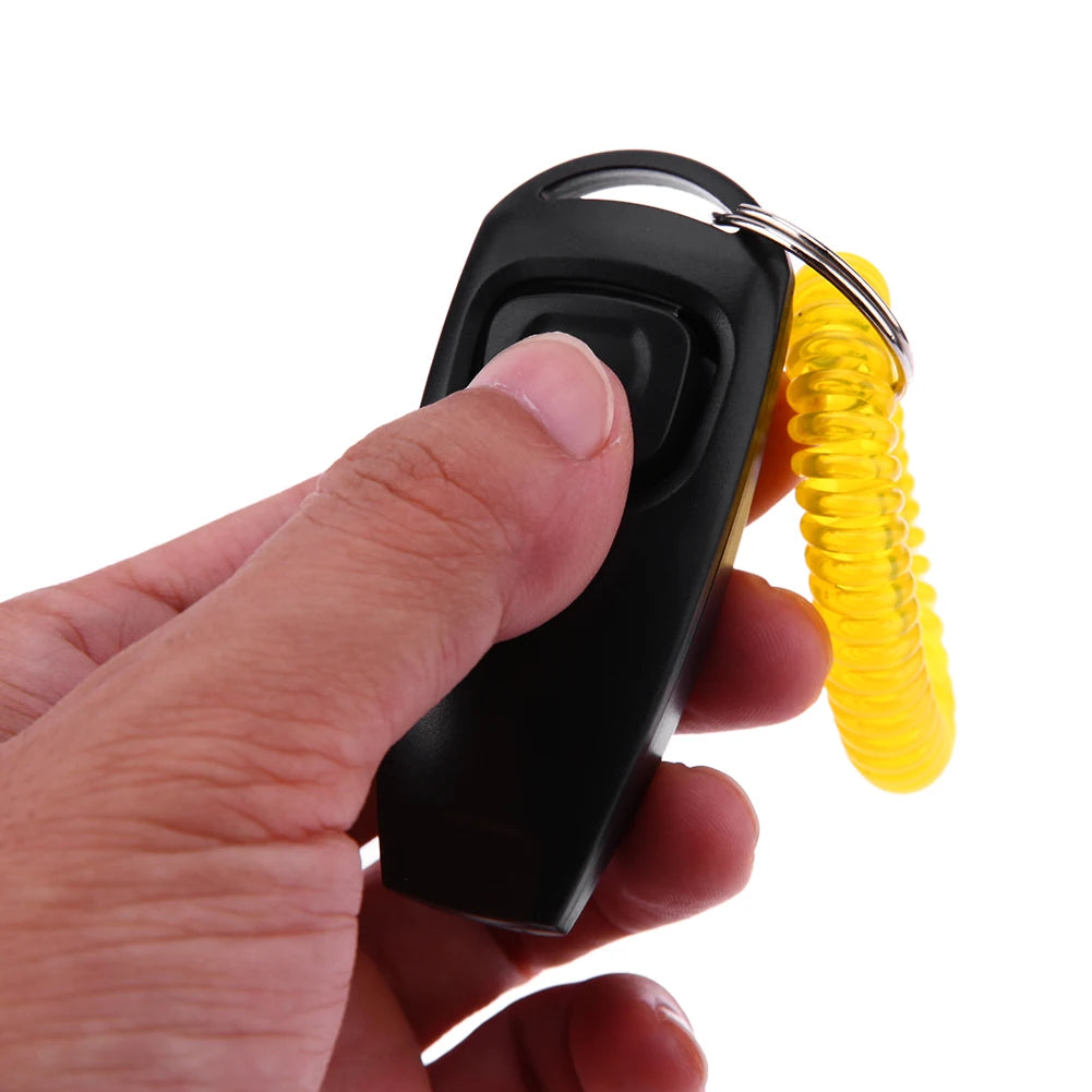 Dog Training Clicker Pet Cat Plastic Dogs Click Trainer Aid Tools Adjustable Wrist Strap Sound Key Chain Dog Trainer