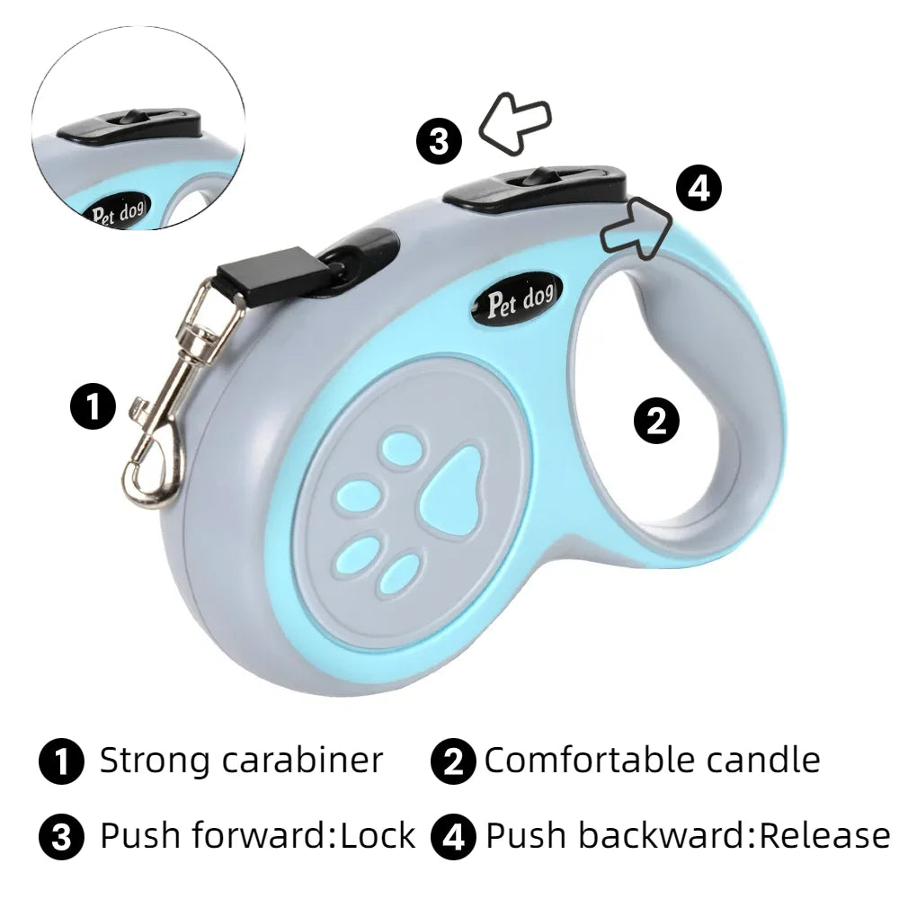 3/5M Dog Leash For Small Medium Large Dogs Cat Puppy Lead Extending Automatic Retractable Outdoor Walking Pet Labrador Supplies