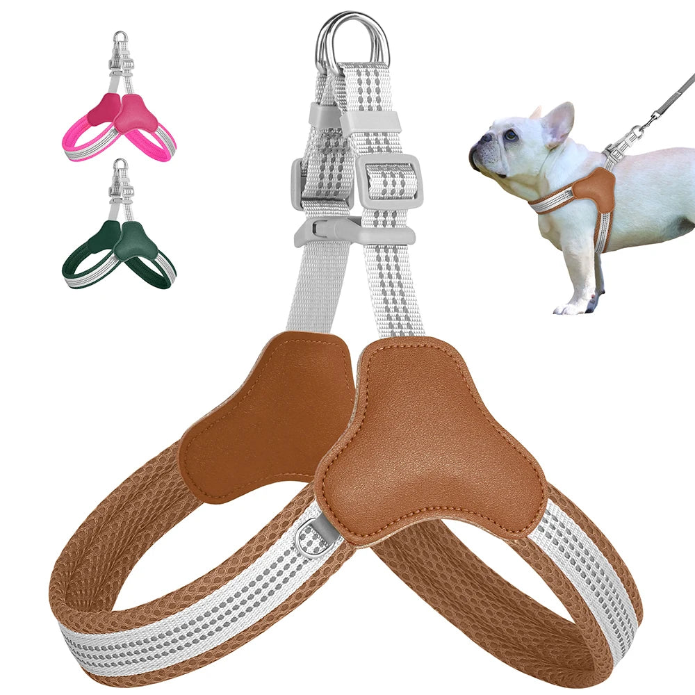 Reflective Nylon Dog Harness Mesh Breathable Pet Puppy Dog Harnesses Adjustable Vest for Small Medium Large Dogs Pug Bulldog