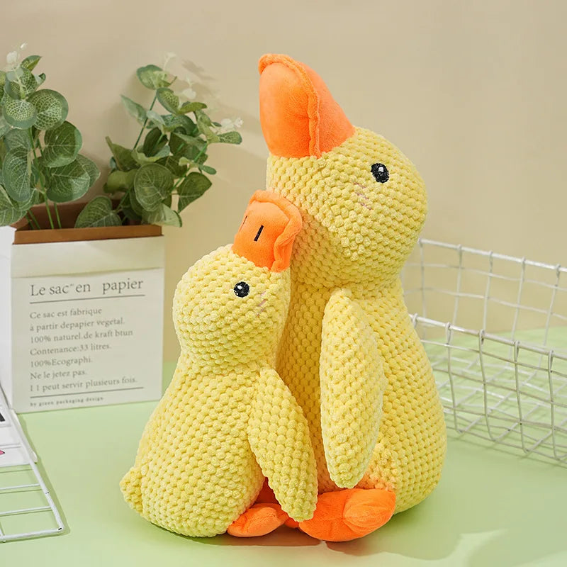 Plush Companion Sleeping Duck Dog Toys for Small Large Dogs Bite Resistant Teeth Grinding Sound Relief Duck Sound Toy