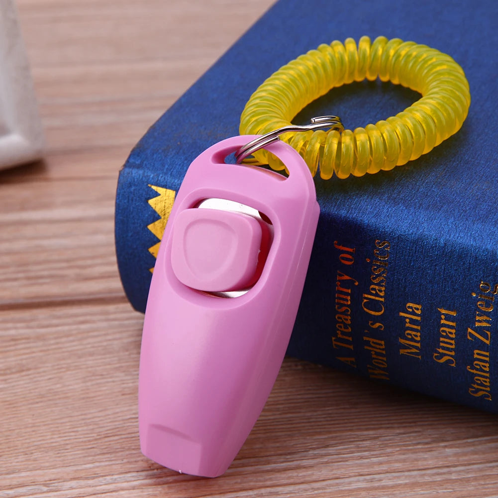 Dog Training Clicker Pet Cat Plastic Dogs Click Trainer Aid Tools Adjustable Wrist Strap Sound Key Chain Dog Trainer