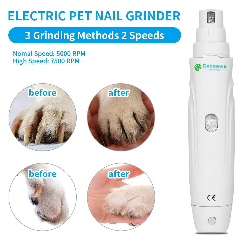 Electric Pet Nail Grinder USB Rechargeable Dog Nail Clippers Elektrische Nail Grinder With Led Light Nail Grooming Trimmer
