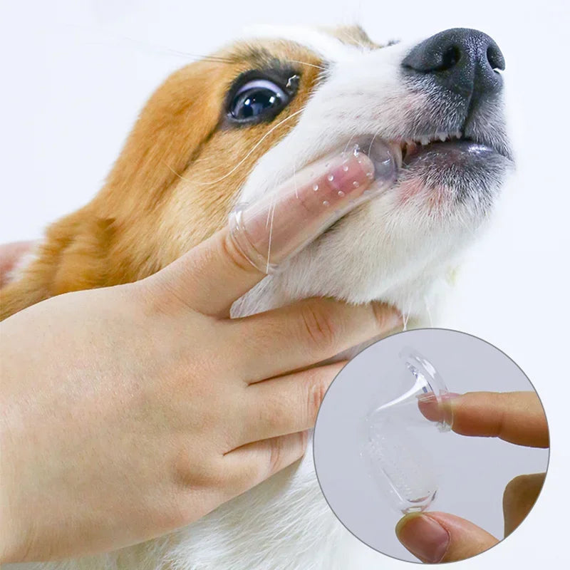 Cepillo Dental de Silicona para Perros y Gatos – Limpieza Suave con el Dedo