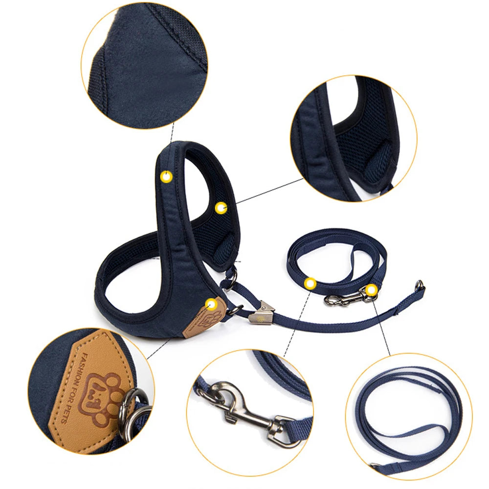 Small Dog Vest Harness Leash Set Pet Chest Strap Walking Medium Dog Harness