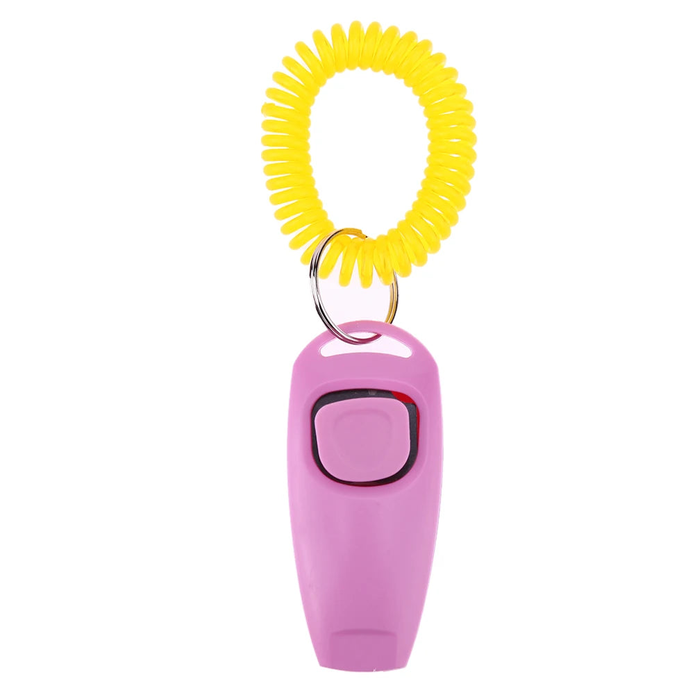 Dog Training Clicker Pet Cat Plastic Dogs Click Trainer Aid Tools Adjustable Wrist Strap Sound Key Chain Dog Trainer