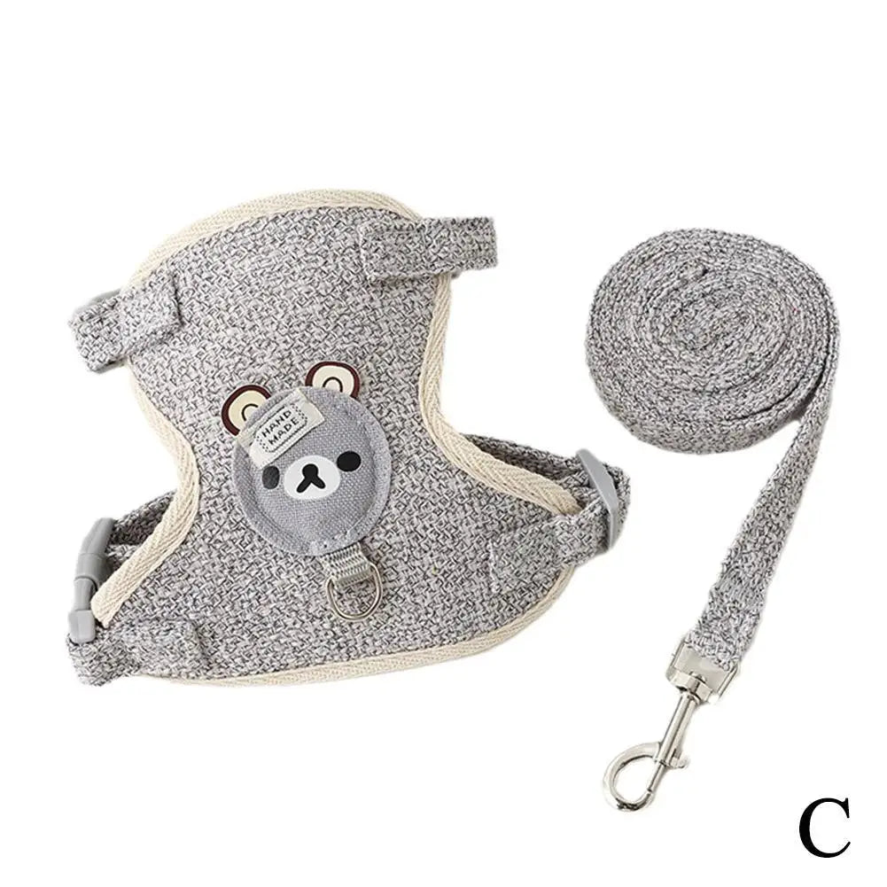 Lovely Small Pet Vest Chest Strap Dog Leash Traction Rope Walking Dog Cat Bunny Vest Harness Poodle Collar Leash Dog Accessories