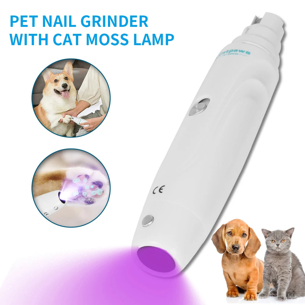 Electric Pet Nail Grinder USB Rechargeable Dog Nail Clippers Elektrische Nail Grinder With Led Light Nail Grooming Trimmer