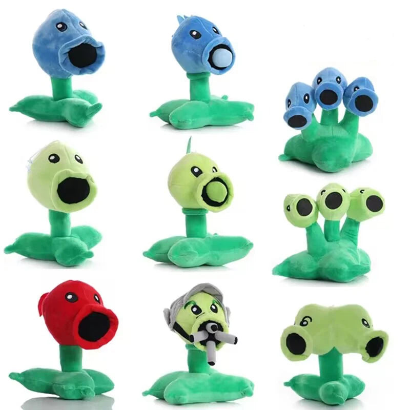20cm Cartoon Anime Game Plants VS Zombies Stuffed Toys Pendants Peashooter Snow Pea Repeater Threepeater Gatling Pea Kids Gift