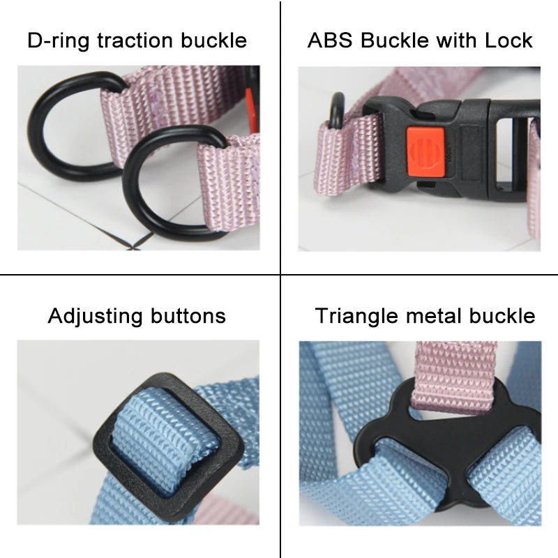 Adjustable Pet Harness for Small Medium Dogs Nylon Dog Harness Leash Set Puppy Harness Dog Accessories